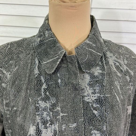 Chico's Gray Jacket Size 1 (8) Peter Pan Collar - Picture 4 of 11